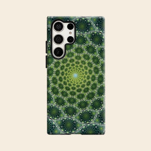 green fractal mandala Luxury Fashion Full Lens Protective Case for Samsung Galaxy S26 S25 S24 A56 A36 Plus Ultra