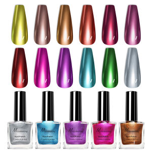 Sơn Móng Tay Kim Loại 12 Màu 7.5ml Dành Cho Bé Gái Sơn Gel Bán Vĩnh Cửu Làm Móng Tự Làm Lớp Phủ Bóng