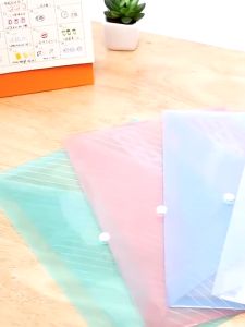 A4 Transparent Envelope Folder Clear Snap Button File Case Plastic Storage Bill Folders Organizers