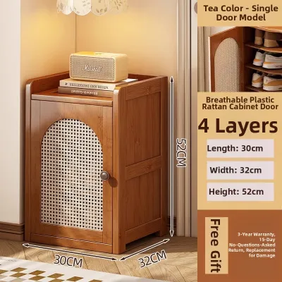 MINGZHIYIFAN | Multi-level Solid Wood High-capacity One-piece Shoe Cabinet