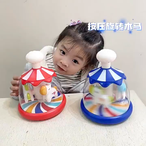 Đồ Chơi Ngựa Gỗ Xoay Mini – Đồ Chơi Ấn Bật Xoay Giúp Bé Vui Chơi Mới Nhất 2025