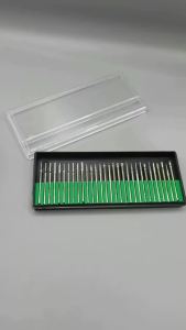 30Pcs/Box Diamond Nail Drill Bit Rotery Electric Milling Cutters For Pedicure Manicure Files Cuticle Burr Nail Tools Accessories
