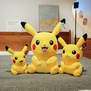 High Quality Big Size Pikachu Plush Toy Stuffed Anime Doll Pekemon Pikachu Soft Throw Pillow Plushies Home Deocr Xmas Gift