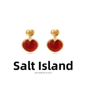 YANDAO | Luxurious Black Heart Agate Earrings