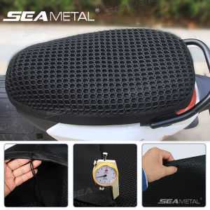 SEAMETAL Motorcycle Seat Pad 3D Mesh Fabric Anti-skid Scooter Seat Electric Bike Seat Cover Breathable Sunscreen Covers Net Cushion