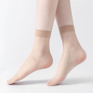 【Free Shipping】10 Pairs Womens Ankle Socks Ultra-thin Elastic Silky Short Silk Summer Stockings
