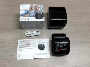 Yunos Rechargeable Wrist Blood Pressure Monitor Digital English Voice Broadcast Automatic BP Monitor Digital Electric Pulse Mini Sphygmomanometer with Storage BOX