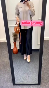 Celana Kulot Plisket Mayung / Kulot Plisket Lebar / Kulot Mayung / Pleted Cullotte Pants
