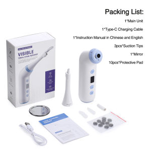 Vacuum Visual Electric Tonsil Stone Remover Oral Irrigator&Tongue Coating Scraper Built-In LED light 8 Suction Anti Bad Breath