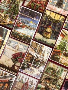 Christmas Wonderland Dual Material Scene Sticker Books Vintage Artistic Santa Claus Scrapbooking Christmas Scene Scrapbooking