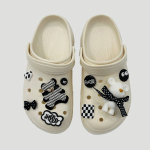 10Pcs Crocs Jibbitz Charms 3D White Bear Shoe Buckle Decoration for Crocs