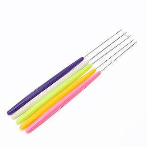 Crochet Hook With Tongue Knitting Sewing Tools Repair Sweater Beading Accessories Sewing Needle for Hair Braiding Dreadlock Bead