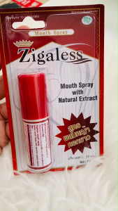 Zigaless Mouth Spray ซิกกาเลส สเปรย์ สูตรผสมสารสกัดจากดอกหญ้าสีขาว ขนาด 15 ml. พกพาสะดวก พร้อมส่ง