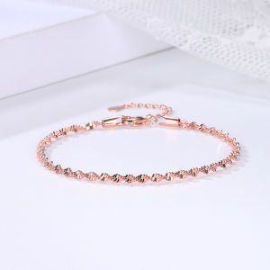Womens jewelry Twist Bracelet For Women Friends Gifts Rose Gold Color Simple Bangle Hand Chains Kpop jewellery Wholesale KBH064