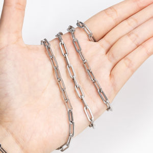 ห่วงโซ่เครื่องประดับ Diy เครื่องประดับห่วงโซ่รูปไข่ทำจากสเตนเลสสตีลทรงสี่เหลี่ยม