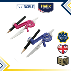 Helix Locking Compass and Pencil X33325 | Safety Point | Assorted Colours