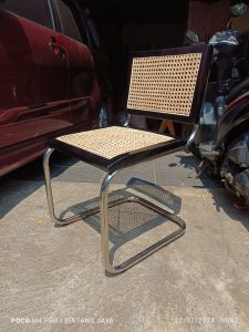 Kursi Makan Teras Stainless Rotan Alami Murah Terbaru