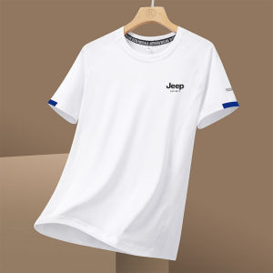 New Summer Mens Quick Dry Ice Silk T-Shirt round Neck Elastic Breathable Sport Short Sleeve Fitness Training Outdoor Casual Half Sleeve