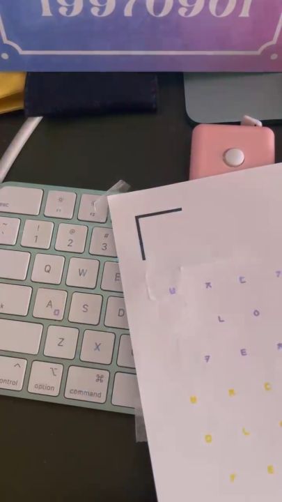 Korean Hangul Keyboard Sticker Decal - Red Letters On Transparent Background