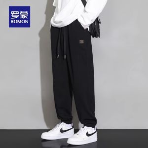 ROMON | Lomond Mens Fleece Lined Loose Fit Casual Sports Pants Spring Autumn New Style Heavyweight Warm Long Trousers Winter