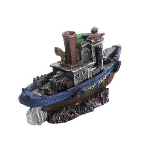 Mojioo ของตกแต่งตู้ปลารูปเรืออัปปางและเครื่องบินทำจากเรซิ่นของตกแต่งตู้ปลาสร้างสรรค์ปลอดภัยต่อคุณภาพน้ำหลากหลายสไตล์