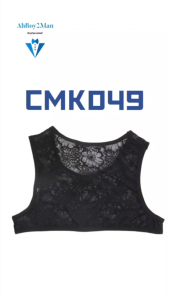 Mens Vest: Polyester Lace Cropped Vest Top (CMK049)