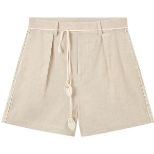 Flax Women Vintage Casual Wide Leg Shorts