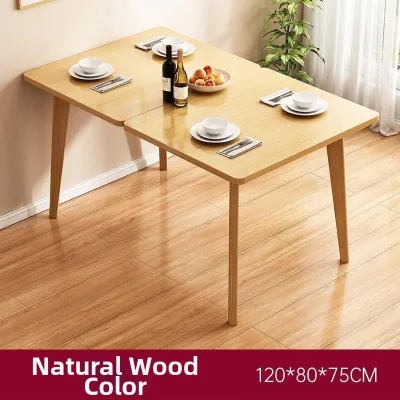 BAIFULING | Folding Extendable Table with Wooden Legs Modern Minimalist Nordic