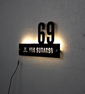 Nomor Rumah LED Aesthetic Papan Nama Rumah Menyala Arsie Series
