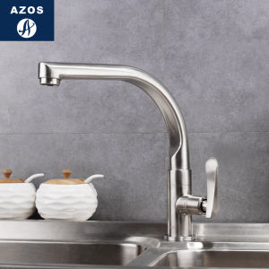 Stainless Steel Kitchen Faucet Single Handle Cold Water for Sink Laundry Basin Rotatable Kitchen Sink Faucet with Ceramic Valve