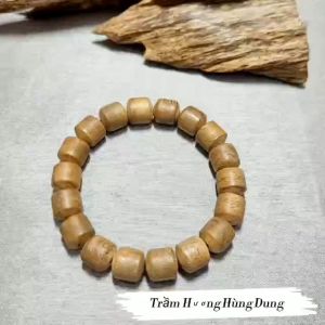 Vòng Trầm Hương Tròn Đơn Size 6/8mm - Mix Charm Lu Thống - Trầm Hương Hùng Dung
