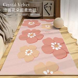 Thickened Plush Carpet Floral Bedroom Bedside Blanket Girls Room Cream Style Living Room Tea Table Foot Mat Machine Washable