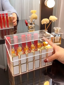 Acrylic Holde 18/24/26 Slots houshoppingr & Clear Makeup Lipstick Display Rack Organizer With cover