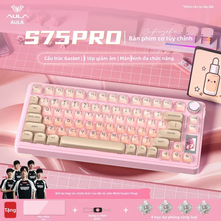 AULA | Bàn Phím Cơ F75 Không Dây 3 Chế Độ S75pro | Lazada.vn