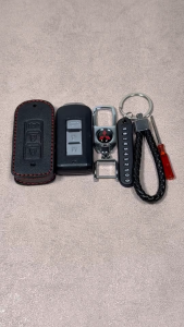 Mitsubishi Car Key cover key Holder Leather Remote Fob Case