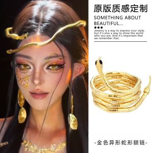 เครื่องประดับผมลายมังกรสีทอง สไตล์หวาน เครื่องประดับผมชุดวันหยุดสุดเท่ เครื่องประดับผมสำหรับการแต่งหน้าและถ่ายภาพ