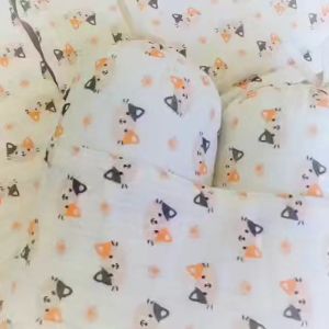 Sét 5 món khăn gối xô muslin cho bé sơ sinh khăn tắm 70*90cm gối chống trào ngược gối lót đầu sơ sinh gối chống méo đầu và gối chặn chống giật mình