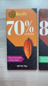Date 01/28 Socola đắng không đường Beryls 70% 80% 99% ca cao thanh 90g