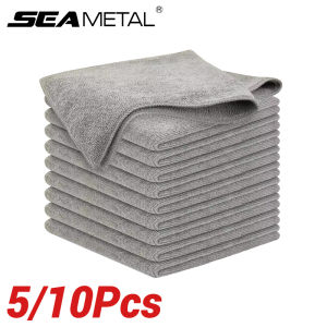SEAMETAL 5/10Pcs Bamboo Charcoal Car Cleaning Towel Multifunctional Lint-Free Drying Cloth High Absorbent Car Towel Reusable Rag