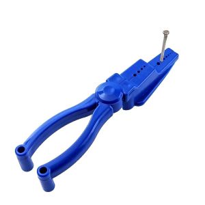 Safety Nail Pliers for Hammering Plastic Tool with Non-Slip Grip to Prevent Hammer Slips & Protect Fingers