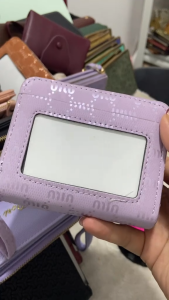 PU leather womens wallet with double zipper design anti-theft accordion card holder coin purse