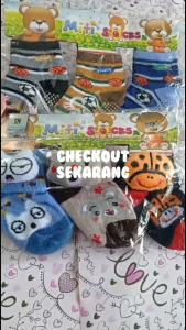 Kaos Kaki Bayi 3 in 1 (3 Pasang) Anti selip USIA 0-1 TAHUN / motif Boneka / Bisa COD .
