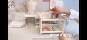 2 Layers Folding Desktop Storage Rack Shelf Table Organizer Cosmetic Jewelry Organizer Rack