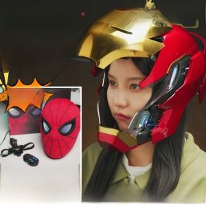 Mechahead MK50 หน้ากากฮีโร่เหล็กเสียงควบคุมสวมใส่ได้ เทคโนโลยีสีดำสูง ผู้เชี่ยวชาญแนะนำ วัสดุโพลีเอสเตอร์ หน้ากากปาร์ตี้สำหรับผู้ใหญ่