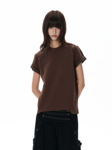 VATTY | Áo Thun Dáng Ôm Vai Chống Nhăn Thiết Kế Bằng Cotton Lỏng
