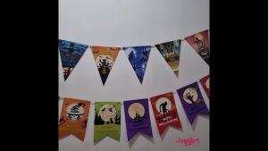 HALLOWEEN BUNTING FLAG Banner Happy Halloween / Garland Tarik Halloween / Hiasan Halloween / Halloween Decoration / Bunting Flag Halloween