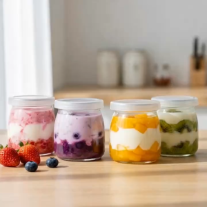 Set 6 Hũ Thủy Tinh 200ml Đựng Sữa Chua Pudding Trái Cây Có Nắp