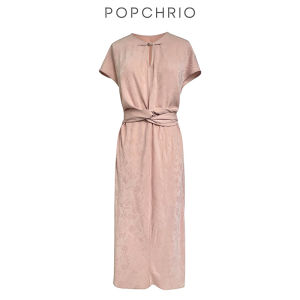 POPCHRIO | Đầm Tàu Cổ Điển Tay Ngắn Có Nút