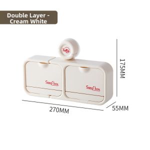 Wall Mounted Suction Fixing Water Draining Dust-proof Soap Box