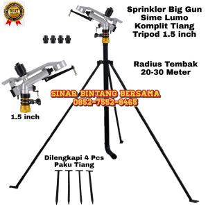 SPRINKLER BIG GUN IMPACT LUMO RADIUS 30 METER KOMPLIT TIANG 1.5 INCH